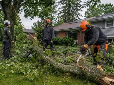 Arborist pruning branches on a big neighbourhood tree